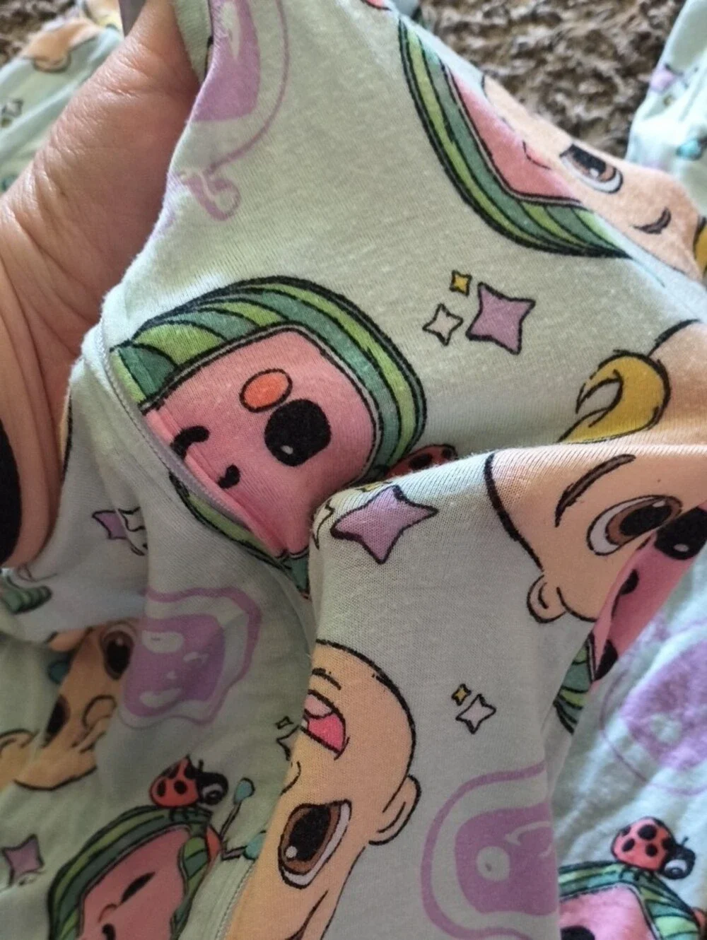 Kids Mint Green Character Footie One-Piece Pajamas